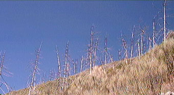 il reste les traces de la montagne en feu